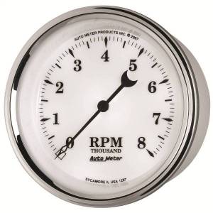 Autometer - AutoMeter GAUGE TACHOMETER 3 3/8in. 8K RPM IN-DASH OLD TYME WHITE II - 1297 - Image 2