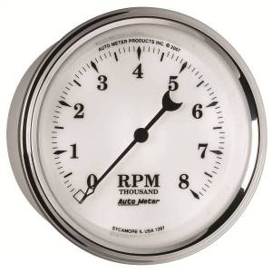 Autometer - AutoMeter GAUGE TACHOMETER 3 3/8in. 8K RPM IN-DASH OLD TYME WHITE II - 1297 - Image 4