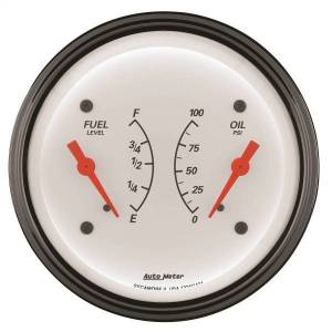 Autometer - AutoMeter GAUGE DUAL FUEL/OILP 3 3/8in. 240OE-33OF/100PSI ELEC ARCTIC WHITE - 1313 - Image 3