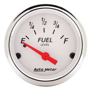 AutoMeter GAUGE FUEL LEVEL 2 1/16in. 0OE TO 30OF ELEC ARCTIC WHITE - 1318