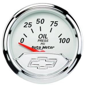 AutoMeter GAUGE OIL PRESS 2 1/16in. 100PSI ELEC CHEVROLET HERITAGE BOWTIE - 1327-00408