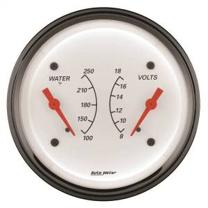 Autometer - AutoMeter GAUGE DUAL WTMP/VOLT 3 3/8in. 250deg.F/18V ELEC ARCTIC WHITE - 1330 - Image 3