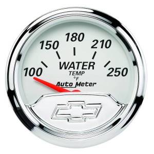 AutoMeter GAUGE WATER TEMP 2 1/16in. 250deg.F ELEC CHEVROLET HERITAGE BOWTIE - 1337-00408