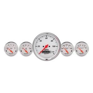 AutoMeter GAUGE KIT 5 PC. 3 3/8in./2 1/16in. ELEC. SPEEDOMETER ARCTIC WHITE - 1340