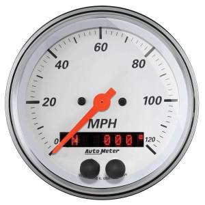 AutoMeter GAUGE SPEEDOMETER 3 3/8in. 120MPH GPS ARCTIC WHITE - 1349