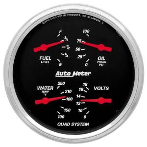 AutoMeter GAUGE QUAD 5in. 240OE-33OF ELEC DESIGNER BLACK - 1410