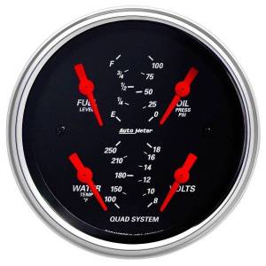 AutoMeter GAUGE QUAD 3 3/8in. 240OE-33OF ELEC DESIGNER BLACK - 1412