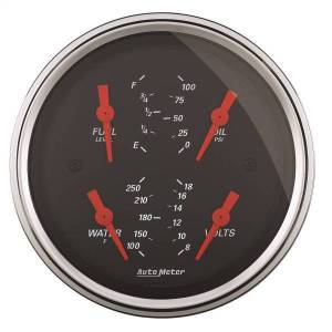 AutoMeter GAUGE QUAD 3 3/8in. 0OE-90OF ELEC DESIGNER BLACK - 1414