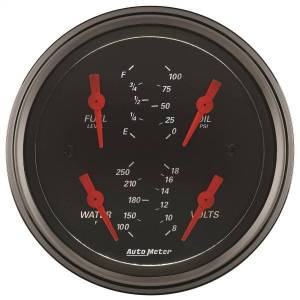 Autometer - AutoMeter GAUGE QUAD 3 3/8in. 0OE-90OF ELEC DESIGNER BLACK - 1414 - Image 2