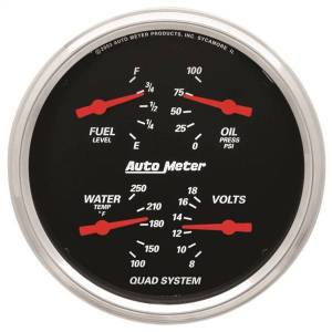 AutoMeter GAUGE QUAD 5in. 0OE-90OF ELEC DESIGNER BLACK - 1419