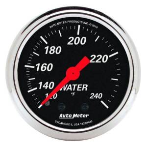 AutoMeter GAUGE WATER TEMP 2 1/16in. 120-240deg.F MECH DESIGNER BLACK - 1432