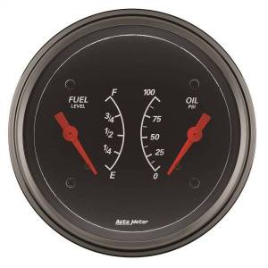 Autometer - AutoMeter GAUGE DUAL FUEL/OILP 3 3/8in. 0OE-90OF/100PSI ELEC DESIGNER BLACK - 1434 - Image 2