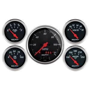 AutoMeter GAUGE KIT 5 PC. 3 3/8in./2 1/16in. GPS SPEEDOMETER DESIGNER BLACK - 1450