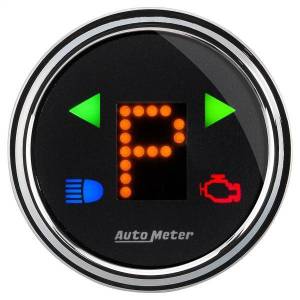 AutoMeter GAUGE GEAR POS 2 1/16in. INCL INDICATORS BLACK DIAL DOME LENS CHROME BEZEL - 1460