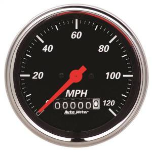 AutoMeter GAUGE SPEEDOMETER 3 3/8in. 120MPH ELEC. PROG. W/WHEEL ODO DESIGNER BLACK - 1479