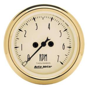 AutoMeter GAUGE TACHOMETER 2 1/16in. 7K RPM IN-DASH GOLDEN OLDIES - 1594
