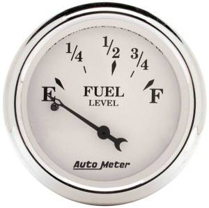 AutoMeter GAUGE FUEL LEVEL 2 1/16in. 0OE TO 30OF ELEC OLD TYME WHITE - 1607
