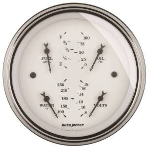 Autometer - AutoMeter GAUGE QUAD 3 3/8in. 0OE-90OF ELEC OLD TYME WHITE - 1614 - Image 1