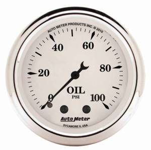 AutoMeter GAUGE OIL PRESS 2 1/16in. 100PSI MECH OLD TYME WHITE - 1621