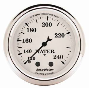 AutoMeter GAUGE WATER TEMP 2 1/16in. 120-240deg.F MECH OLD TYME WHITE - 1632