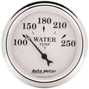 AutoMeter GAUGE WATER TEMP 2 1/16in. 250deg.F ELEC OLD TYME WHITE - 1638