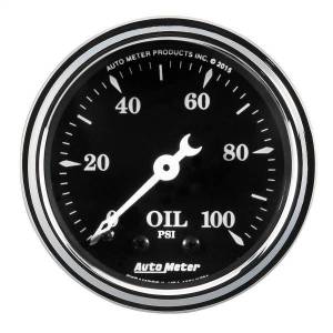 AutoMeter GAUGE OIL PRESS 2 1/16in. 100PSI MECH OLD TYME BLACK - 1721