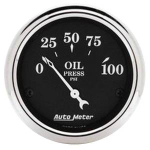 AutoMeter GAUGE OIL PRESS 2 1/16in. 100PSI ELEC OLD TYME BLACK - 1727