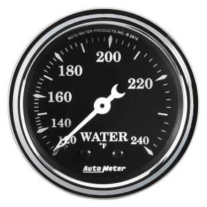 AutoMeter GAUGE WATER TEMP 2 1/16in. 120-240deg.F MECH OLD TYME BLACK - 1733