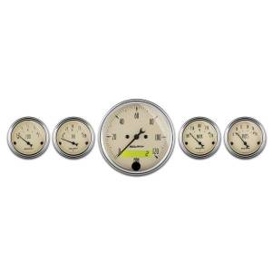 AutoMeter GAUGE KIT 5 PC. 3 1/8in./2 1/16in. ELEC. SPEEDOMETER ANTIQUE BEIGE - 1809