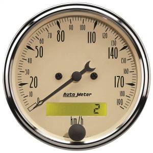 Autometer - AutoMeter GAUGE KIT 5 PC. 3 1/8in./2 1/16in. ELEC. KM/H SPEEDOMETER ANTIQUE BEIGE - 1809-M - Image 9