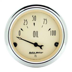 AutoMeter GAUGE OIL PRESS 2 1/16in. 100PSI ELEC ANTIQUE BEIGE - 1827