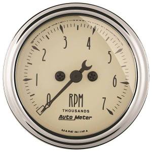 AutoMeter GAUGE TACHOMETER 2 1/16in. 7K RPM IN-DASH ANTIQUE BEIGE - 1897