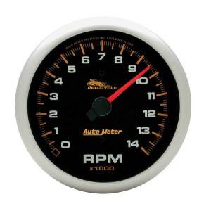 AutoMeter GAUGE TACH 3 3/4in. 14K RPM 2/4 CYLINDER BLACK PRO-CYCLE - 19231