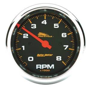 AutoMeter GAUGE TACH 3 3/4in. 8K RPM 2/4 CYLINDER BLACK PRO-CYCLE - 19300