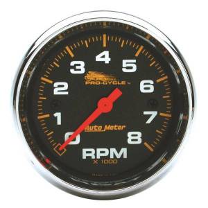 AutoMeter GAUGE TACH 2 5/8in. 8K RPM 2/4 CYLINDER BLACK PRO-CYCLE - 19304