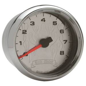 AutoMeter GAUGE TACH 2 5/8in. 8K RPM 2/4 CYLINDER CHROME FLAME PRO-CYCLE - 19309