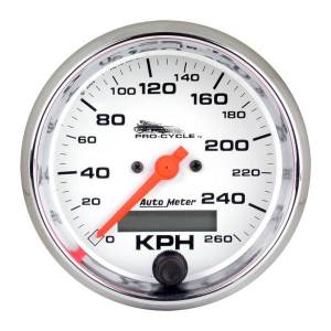 AutoMeter GAUGE SPEEDO 3 3/4in. 160 MPH ELEC WHITE PRO-CYCLE - 19355