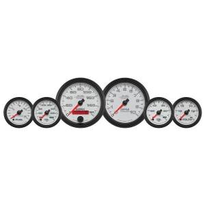 AutoMeter GAUGE KIT 6 PC. KIT 3 3/8in./2 1/16in. BAGGER WHITE PRO-CYCLE - 19501