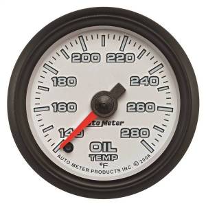 AutoMeter GAUGE OIL TEMP 2 1/16in. 140-280deg.F DIGITAL STEPPER MOTOR WHITE PRO-CYCL - 19540