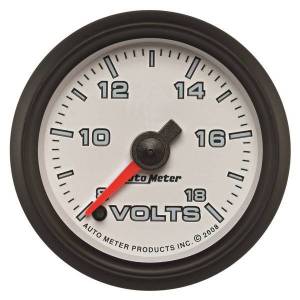 AutoMeter GAUGE VOLTMETER 2 1/16in. 18V DIGITAL STEPPER MOTOR WHITE PRO-CYCLE - 19592