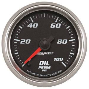 AutoMeter GAUGE OIL PRESSURE 2 1/16in. 100PSI DIGITAL STEPPER MOTOR BLACK PRO-CYCLE - 19652