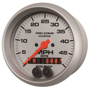 Autometer - AutoMeter GAUGE SPEEDOMETER 3 3/8in. 50MPH GPS MARINE SILVER - 200635-33 - Image 2