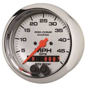 Autometer - AutoMeter GAUGE SPEEDOMETER 3 3/8in. 50MPH GPS MARINE CHROME - 200635-35 - Image 2