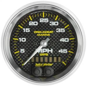 AutoMeter GAUGE SPEEDOMETER 3 3/8in. 50MPH GPS MARINE CARBON FIBER - 200635-40