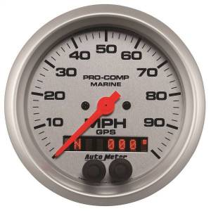 Autometer - AutoMeter GAUGE SPEEDOMETER 3 3/8in. 100MPH GPS MARINE SILVER - 200636-33 - Image 1