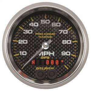 AutoMeter GAUGE SPEEDOMETER 3 3/8in. 100MPH GPS MARINE CARBON FIBER - 200636-40