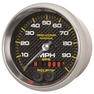 Autometer - AutoMeter GAUGE SPEEDOMETER 3 3/8in. 100MPH GPS MARINE CARBON FIBER - 200636-40 - Image 2