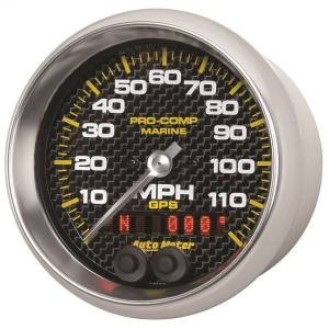 Autometer - AutoMeter GAUGE SPEEDOMETER 3 3/8in. 120MPH GPS MARINE CARBON FIBER - 200637-40 - Image 2