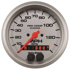 Autometer - AutoMeter GAUGE SPEEDOMETER 3 3/8in. 140MPH GPS MARINE SILVER - 200638-33 - Image 1