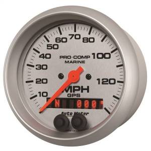 Autometer - AutoMeter GAUGE SPEEDOMETER 3 3/8in. 140MPH GPS MARINE SILVER - 200638-33 - Image 2